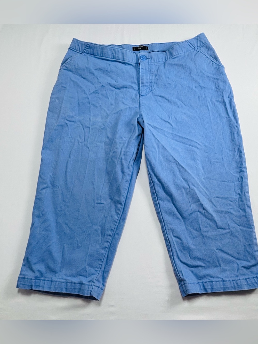 Light Blue Cotton Capri Pants